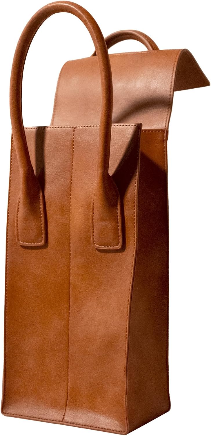 Wine Tote Carrier Bag | 2 Bottle - Vegan Leather